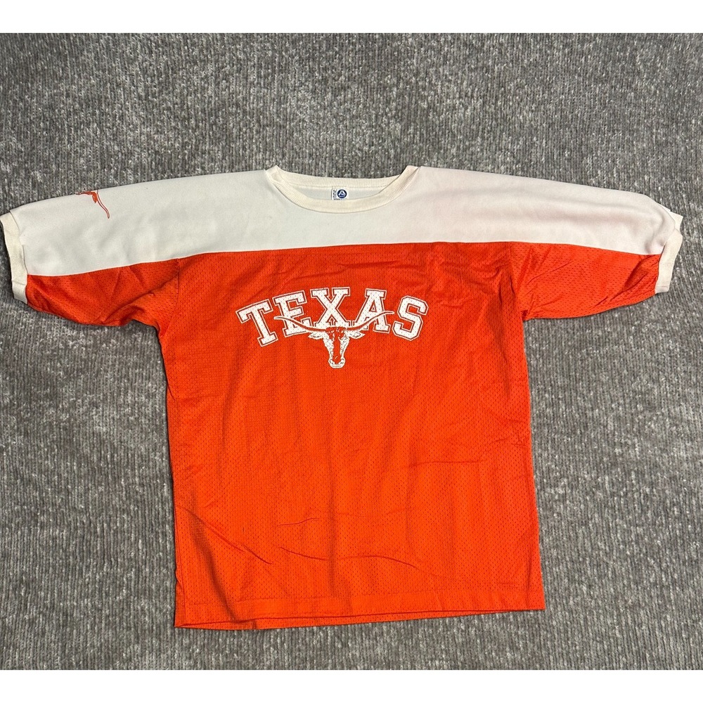 Vintage 80s Artex Texas Longhorns Mesh Football Jersey Shirt Large USA